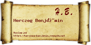 Herczeg Benjámin névjegykártya