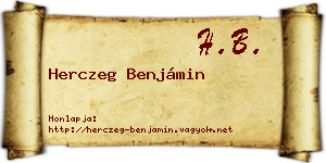 Herczeg Benjámin névjegykártya